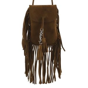 Yves Saint Laurent YSL Anita Suede Fringe Side Bag